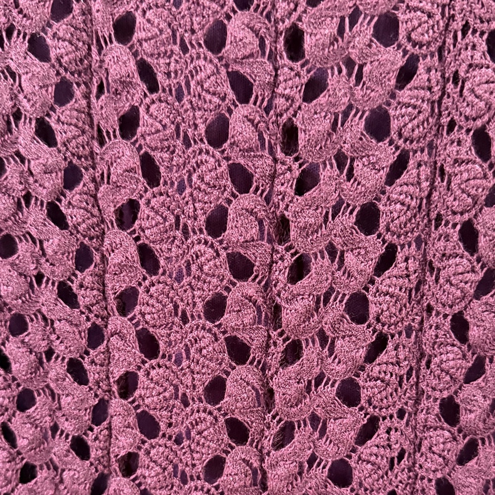 Rabbit Rabbit Rabbit Designs Plum Crochet Bell Sleeve Midi Dress 18 - Picture 4 of 5